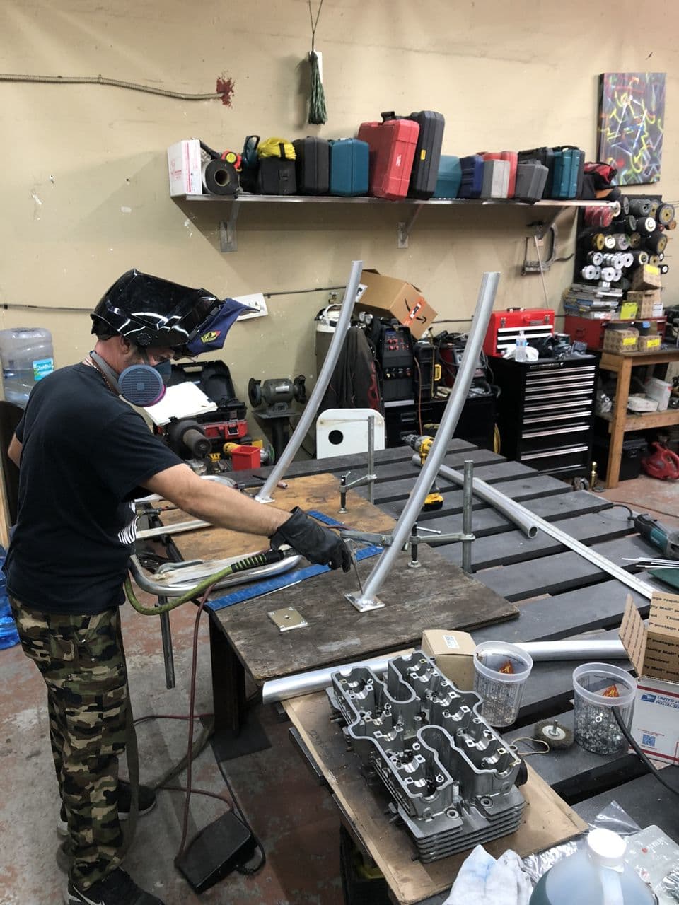 Aluminum pipe fabrication in progress shop — Naples Welding Inc., Naples FL