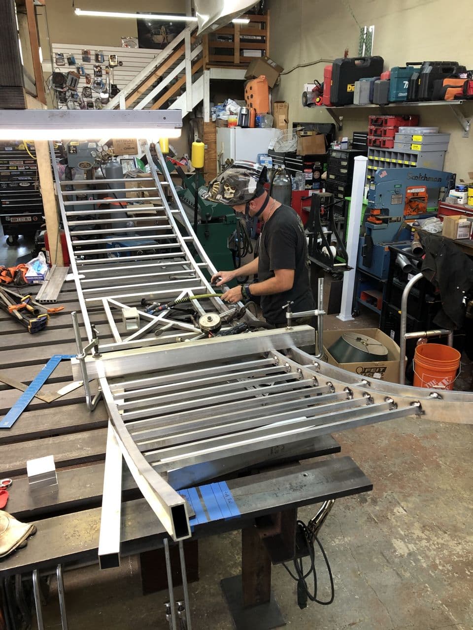 Aluminum structural frame in progress shop — Naples Welding Inc., Naples FL
